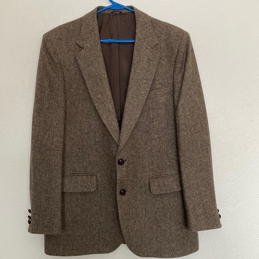 Stafford Brown Tweed Wool Blazer Size 43R